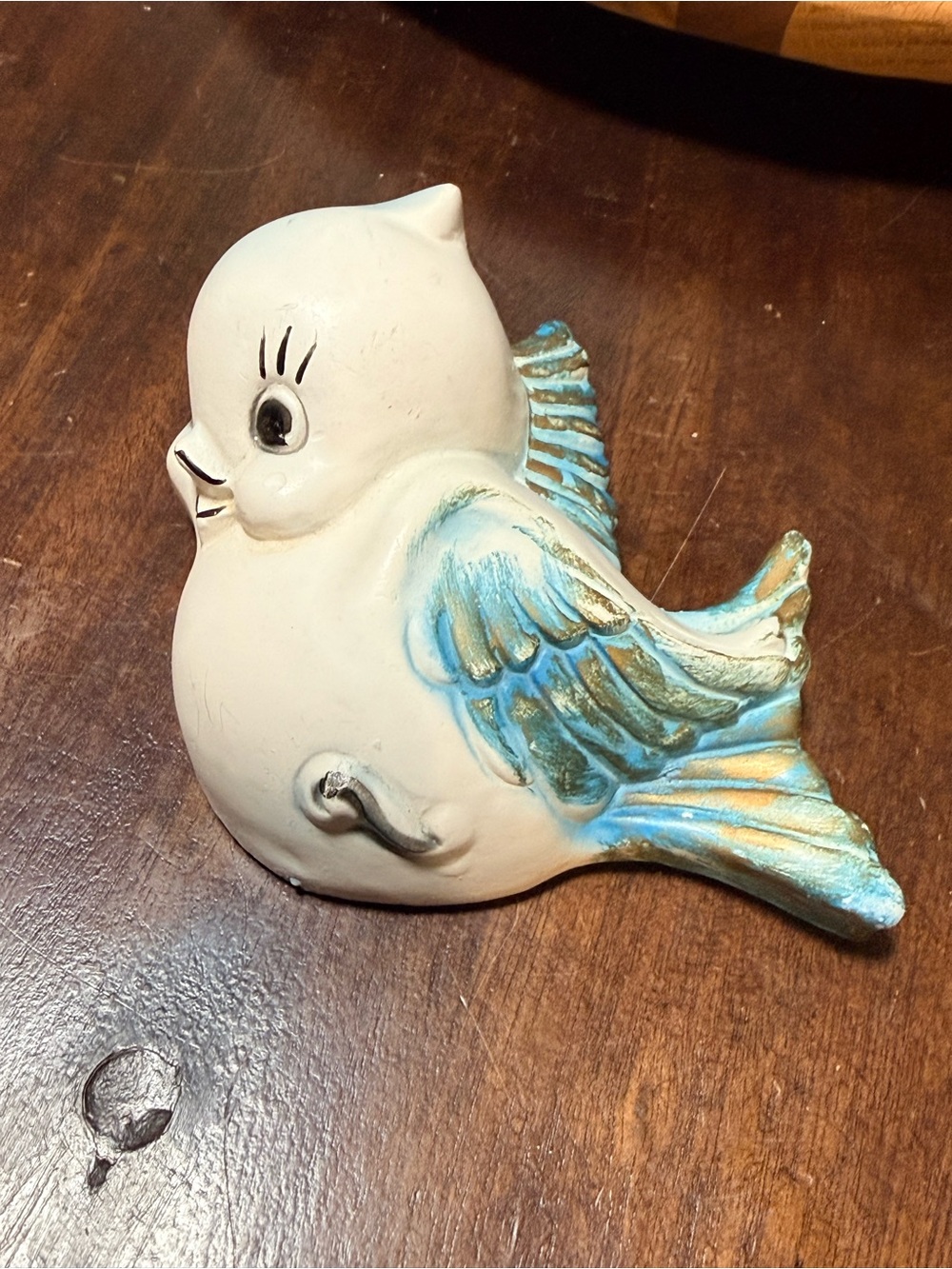 Anthropomorphic Mid-Century Chalkware Kitsch Bird Wall Hanging